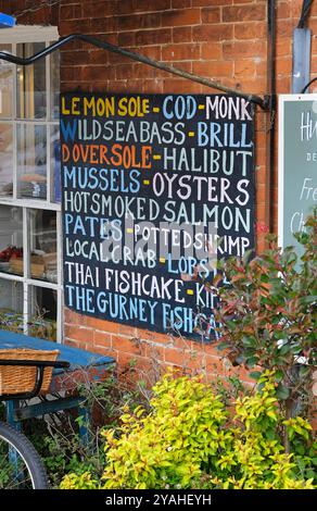 gurney's fish shop, burnham market, norfolk nord, angleterre Banque D'Images