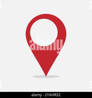 Vecteur d'icône de localisation GPS Big Red, illustration de contour de carte, symbole isolé du système de positionnement global Illustration de Vecteur