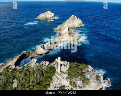 Guadeloupe Chateaux vues sur drone. Vue aérienne sur la Pointe des Colibris. Banque D'Images