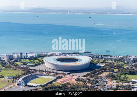 Vue du stade DHL depuis signal Hill au Cap, Afrique du Sud Banque D'Images
