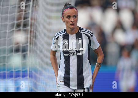 Turin, Italie, 13 octobre 2024. Barbara Bonansea de la Juventus réagit après avoir été remplacée lors du match de Serie A Femminile au stade Allianz de Turin. Le crédit photo devrait se lire : Jonathan Moscrop / Sportimage Banque D'Images