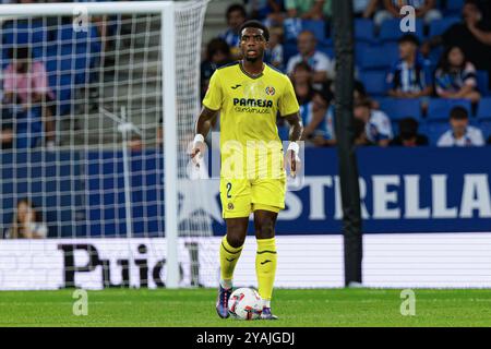 Barcelone, Espagne. 26 septembre 2024. Logan Costa of (Villarreal CF) vu en action lors du match de SPORT LaLiga EA entre le RCD Espanyol de Barcelona et Villarreal CF au stade RCDE. Scores finaux ; Espanyol 1-2 Villareal. Crédit : SOPA images Limited/Alamy Live News Banque D'Images