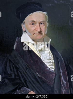 CARL FRIEDRICH GAUSS (1777-1855) mathématicien et physicien allemand en 1840 Banque D'Images