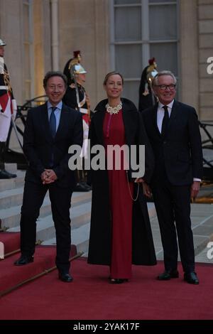 Inconnu. 14 octobre 2024. Stéphane Berne, Adélaïde de Clermont-Tonnerre et invité dîner officiel d'État en l'honneur du roi et de la reine de Belgique lors de leur visite d'État en France, au Palais présidentiel de l'Elysée à Paris, France, le 14 octobre 2024. Photo de Ammar Abd Rabbo/ABACAPRESS. COM Credit : Abaca Press/Alamy Live News Banque D'Images