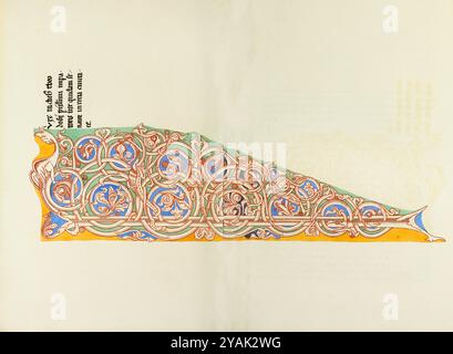 Manuscrit avec l'alphabet des lettres majuscules d'une passionale, ou collection de vies de Saints. xiie siècle. Londres. 1833 Banque D'Images