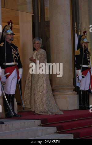 Paris, France. 14 octobre 2024. Hélène Mercier-Arnault dîner officiel d'État en l'honneur du Roi et de la Reine de Belgique lors de leur visite d'État en France, au Palais présidentiel de l'Elysée à Paris, France, le 14 octobre 2024. Photo de Ammar Abd Rabbo/ABACAPRESS. COM Credit : Abaca Press/Alamy Live News Banque D'Images