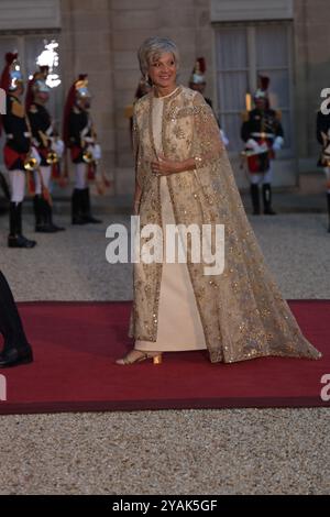 Paris, France. 14 octobre 2024. Hélène Mercier-Arnault dîner officiel d'État en l'honneur du Roi et de la Reine de Belgique lors de leur visite d'État en France, au Palais présidentiel de l'Elysée à Paris, France, le 14 octobre 2024. Photo de Ammar Abd Rabbo/ABACAPRESS. COM Credit : Abaca Press/Alamy Live News Banque D'Images