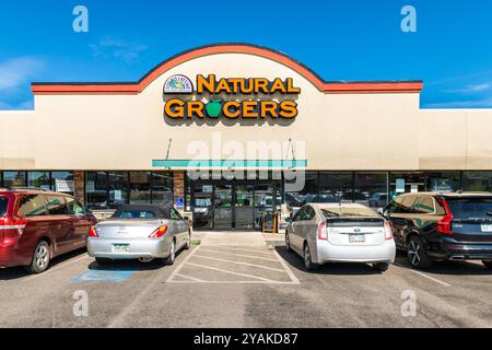 Durango, États-Unis - 22 août 2019 : Natural Grocers Vitamins Cottage Store signe magasin de détail vendant des produits frais biologiques, de la viande et des vitamines Banque D'Images