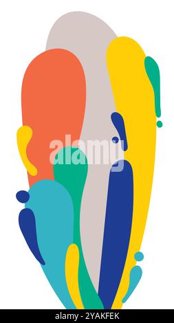 Fond de formes organiques abstraites. Format vertical pour les médias sociaux. Illustration vectorielle, conception plate Illustration de Vecteur