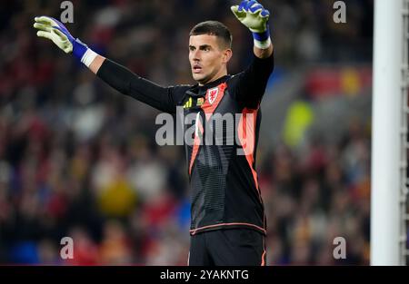 Le gardien du pays de Galles Karl Darlow lors du match B4 de l'UEFA Nations League au stade de Cardiff City. Date de la photo : lundi 14 octobre 2024. Banque D'Images