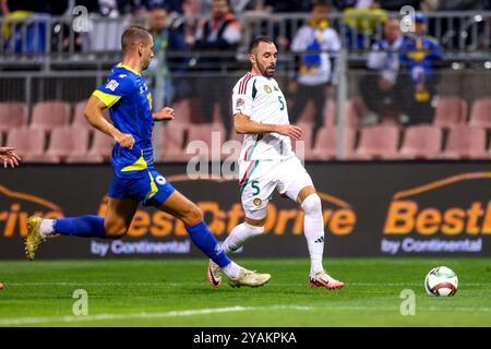 Zenica, Bosnie-Herzégovine. 14 octobre 2024. La hongroise Atilla Fiola en action lors du match du Groupe A3 de l'UEFA entre la Bosnie-Herzégovine et la Hongrie au stade Bilino Polje à Zenica, Bosnie-Herzégovine, le 14 octobre 2024. Photo : Armin Durgut/PIXSELL crédit : Pixsell/Alamy Live News Banque D'Images