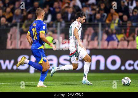 Zenica, Bosnie-Herzégovine. 14 octobre 2024. Dominik Szoboszlaiof Hungary court avec le ballon lors du match du Groupe A3 de l'UEFA entre la Bosnie-Herzégovine et la Hongrie au stade Bilino Polje à Zenica, Bosnie-Herzégovine, le 14 octobre 2024. Photo : Armin Durgut/PIXSELL crédit : Pixsell/Alamy Live News Banque D'Images