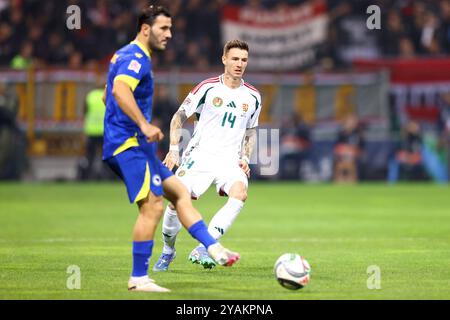 Zenica, Bosnie-Herzégovine. 14 octobre 2024. Bendeguz Bolla, hongrois, en action lors du match du Groupe A3 de l'UEFA entre la Bosnie-Herzégovine et la Hongrie au stade Bilino Polje à Zenica, Bosnie-Herzégovine, le 14 octobre 2024. Photo : Armin Durgut/PIXSELL crédit : Pixsell/Alamy Live News Banque D'Images