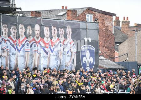 Wakefield, Angleterre - 13 novembre 2024 - fans de York Knights. Rugby League, Betfred Championship semi final, Play Off., Wakefield Trinity vs York Knights au DIY Kitchens Stadium, Wakefield, Royaume-Uni Dean Williams Banque D'Images