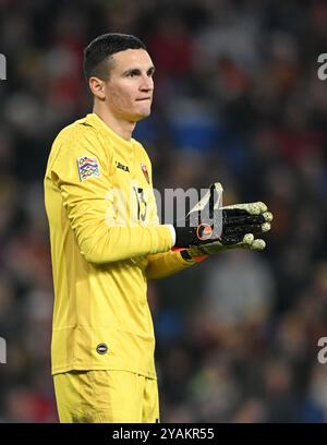 Cardiff City Stadium, Cardiff, Royaume-Uni. 14 octobre 2024. UEFA Nations League Group B Football, pays de Galles contre Monténégro ; Igor Nikic du Monténégro crédit : action plus Sports/Alamy Live News Banque D'Images