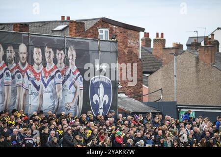 Wakefield, Angleterre - 13 novembre 2024 - fans de York Knights. Rugby League, Betfred Championship semi final, Play Off., Wakefield Trinity vs York Knights au DIY Kitchens Stadium, Wakefield, Royaume-Uni Dean Williams Banque D'Images