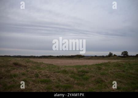 Monument préhistorique hengé Thornborough henges North Yorkshire Angleterre Royaume-Uni Banque D'Images