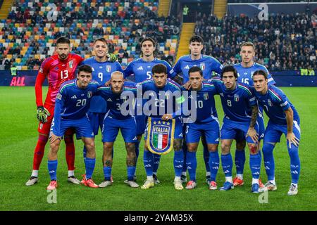 Udine, Italie. 14 octobre 2024. Équipe (Italie) lors du match de l'UEFA Nations League 2024 2025 entre Italie 4-1 Israël au stade Frioul le 14 octobre 2024 à Udine, Italie. Crédit : Maurizio Borsari/AFLO/Alamy Live News crédit : Aflo Co. Ltd./Alamy Live News Banque D'Images