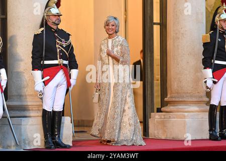 France. 14 octobre 2024. Helene Mercier Arnault - le Président Emmanuel Macron reçoit la visite d'Etat de leurs Majestés le Roi et la Reine des Belges à l'Elysée à Paris, France. (Photo de Lionel Urman/Sipa USA) crédit : Sipa USA/Alamy Live News Banque D'Images