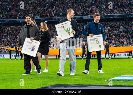 14.10.2024, Deutschland v. Niederlande, Ligue des Nations 4. Spieltag, Gruppe C Verabschiedung von Manuel Neuer, Ilkay Gündogan, Thomas Müller und Toni Kroos, der nicht anwesend War Wichtiger Hinweis : Gemaess den Vorgaben der DFL Deutsche Fussball Liga bzw. Des DFB Deutscher Fussball-Bund ist es untersagt, in dem Stadion und/oder vom Spiel angefertigte Fotoaufnahmen in Form von Sequenzbildern und/oder videoaehnlichen Fotostrecken zu verwerten Foto : Bahho Kara/Kirchner-Media Banque D'Images