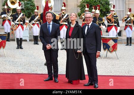 France. 14 octobre 2024. Stéphane Bern, Adélaïde de Clermont Tonnerre - le Président Emmanuel Macron reçoit la visite d'Etat de leurs Majestés le Roi et la Reine des Belges au Palais de l'Elysée à Paris, France. (Photo de Lionel Urman/Sipa USA) crédit : Sipa USA/Alamy Live News Banque D'Images