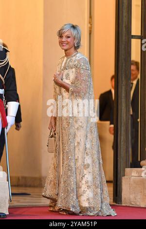 France. 14 octobre 2024. Helene Mercier Arnault - le Président Emmanuel Macron reçoit la visite d'Etat de leurs Majestés le Roi et la Reine des Belges à l'Elysée à Paris, France. (Photo de Lionel Urman/Sipa USA) crédit : Sipa USA/Alamy Live News Banque D'Images