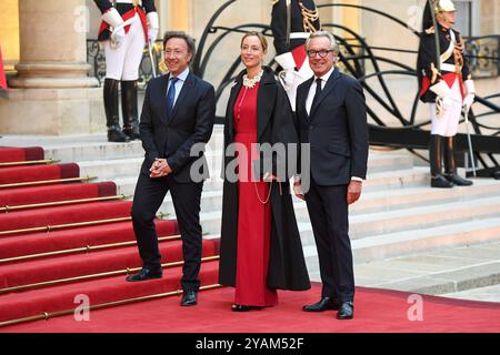 France. 14 octobre 2024. Stéphane Bern, Adélaïde de Clermont Tonnerre - le Président Emmanuel Macron reçoit la visite d'Etat de leurs Majestés le Roi et la Reine des Belges au Palais de l'Elysée à Paris, France. (Photo de Lionel Urman/Sipa USA) crédit : Sipa USA/Alamy Live News Banque D'Images