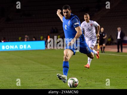 Bakou, Azerbaïdjan. 14 octobre 2024. Ramil Sheydayev (avant) de l'Azerbaïdjan participe au match de football UEFA Nations League 2024/25 League C Group C1 entre l'Azerbaïdjan et la Slovaquie à Bakou, Azerbaïdjan, 14 octobre 2024. Crédit : Tofik Babayev/Xinhua/Alamy Live News Banque D'Images