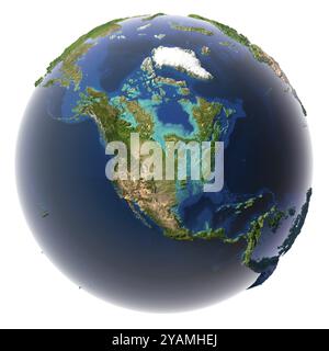 Les glaciers ont fondu, la quantité d'eau dans les océans a augmenté et ils ont inondé les continents. Prévision fantastique de l'avenir possible. Terre Banque D'Images