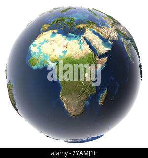 Les glaciers ont fondu, la quantité d'eau dans les océans a augmenté et ils ont inondé les continents. Prévision fantastique de l'avenir possible. Terre Banque D'Images