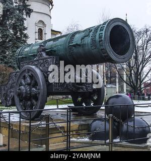 Tsar-pouchka (Roi Cannon) au Kremlin, Moscou, Russie, Europe Banque D'Images