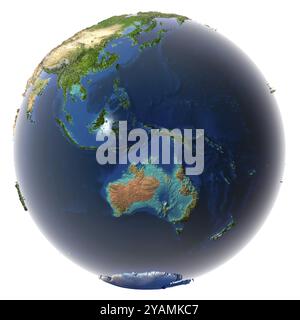 Les glaciers ont fondu, la quantité d'eau dans les océans a augmenté et ils ont inondé les continents. Prévision fantastique de l'avenir possible. Terre Banque D'Images