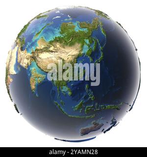 Les glaciers ont fondu, la quantité d'eau dans les océans a augmenté et ils ont inondé les continents. Prévision fantastique de l'avenir possible. Terre Banque D'Images