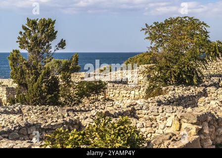 Ruines à Khersones, Crimée, Ukraine, Europe Banque D'Images