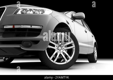 Vue dynamique de la voiture moderne, vue de face Banque D'Images