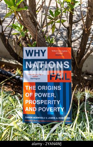 Gros plan Daron Acemoglu et James A. Robinson's Why Nations Fail livre in the Garden. Banque D'Images