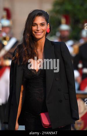 Paris, France. 14 octobre 2024. Tatiana Silva arrivant au palais présidentiel de l'Élysée pour assister à un dîner d'État avec le couple royal belge, le président français Emmanuel Macron et son épouse Brigitte Macron le 14 octobre 2024 à Paris, France. Photo de Lionel Urman/ABACAPRESS. COM Credit : Abaca Press/Alamy Live News Banque D'Images