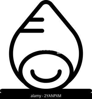 Ce design minimaliste d'un personnage de goutte d'eau souriant est parfait pour les projets liés à l'eau, à la nature et au bonheur Illustration de Vecteur