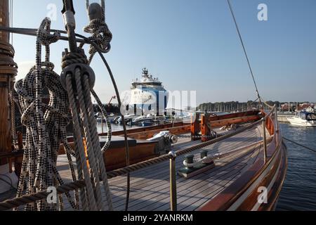 Le voilier préservé 'Wyvern' (lancé en 1897) est amarré à Stavanger, en Norvège. Banque D'Images