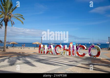 Machico la deuxième plus grande ville et station balnéaire sur l'île portugaise de Madère Banque D'Images