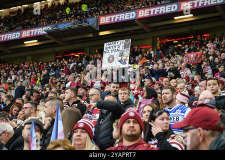 Manchester, Angleterre - 12 novembre 2024 - fans de Wigan Warriors. Rugby League, Betfred Super League Grand final, Wigan Warriors vs Hull Kingston Rovers à Old Trafford, Manchester, Royaume-Uni Dean Williams Banque D'Images