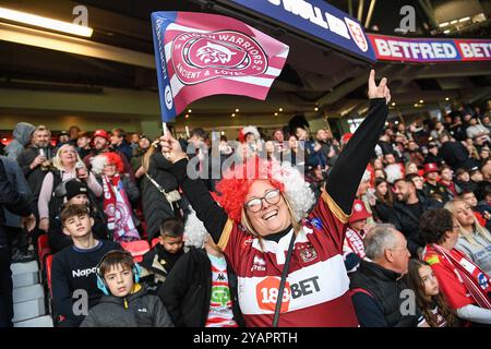 Manchester, Angleterre - 12 novembre 2024 - fans de Wigan Warriors. Rugby League, Betfred Super League Grand final, Wigan Warriors vs Hull Kingston Rovers à Old Trafford, Manchester, Royaume-Uni Dean Williams Banque D'Images