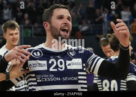 29 Youenn Cardinal de Cesson Rennes Métropole Handballpendant le championnat de France, match de handball Liqui Moly Starligue entre Cesson-Rennes et Fenis Toulouse le 12 octobre 2024 au Glaz Arena de Cesson-Sévigné, France - photo Laurent Lairys / DPPI Banque D'Images