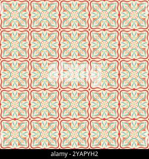 Motif sans couture de tuile Vintage Design. Talavera Pattern Vector Illustration de Vecteur