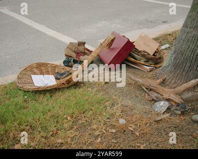 Bâtiments endommagés par la tempête usage éditorial uniquement le 12 octobre 2024. Gulfport, Floride, États-Unis. Après l'ouragan Helene et Milton. Onde de tempête et vents violents lavés Banque D'Images