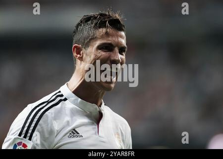 Madrid, Espagne 13/2014 : Cristiano Ronaldo du Real Madrid pendant le match entre le Real Madrid et l'Atlético de Madrid (photo de Guillermo Martinez) Banque D'Images