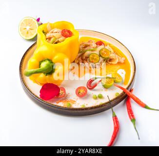 Salade épicée thaïlandaise aux pieds de poulet bouillis et sauce Chili（sans os） Banque D'Images