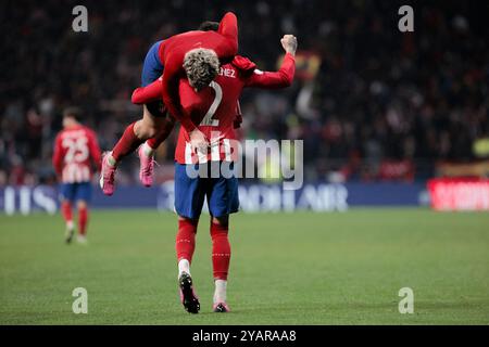 MADRID, ESPAGNE - 18 JANVIER 2024:Antoine Griezmann de l'Atletico de Madrid célèbre un but lors de la Copa del Rey Round of 16 match entre Atletic Banque D'Images