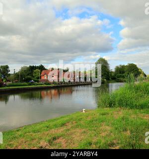 The Black Horse Inn, sur le canal Kennet et Avon à Devizes, Wiltshire, West Country, Angleterre, Royaume-Uni. Prise en juin 2024. Été Banque D'Images