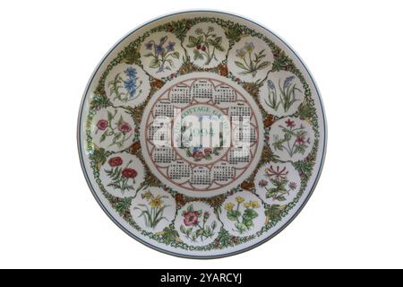 Le Cottage Garden 1994 plaque Wedgwood isolé sur fond blanc - fabriqué en Angleterre, Wedgwood of Etruria & Barlaston Banque D'Images
